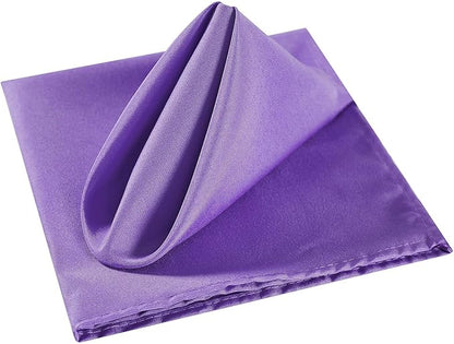 Cloth Napkins 17x17 inch Washable Polyester Dinner Napkins Soft Table Napkins for Wedding Party Dining Banquet(Purple,50PCS)
