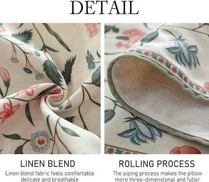 ISAENNE Designer Chinoiserie Elegant Linen Floral Extra Long Table Runner 118 Inches,White Wrinkle Resistant Table Runners for Dining Tables,Thanksgiving,Kitchen Tables,Christmas,12"*118"-Daffy A