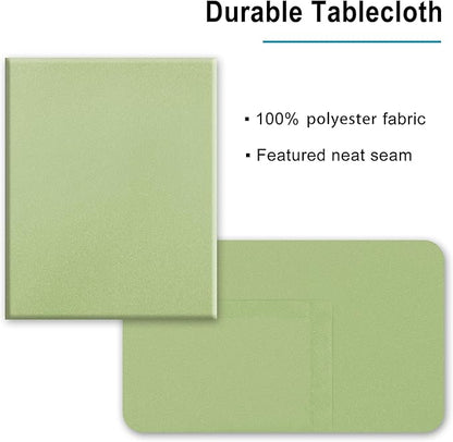 Hiasan Light Sage Square Tablecloth - Waterproof and Spillproof Restaurant Washable Polyester Table Cloth for Dining Room, 54 x 54 Inch