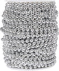 [98 Feet] Silver Pearl Beads Garland, 6MM 33 Yards Silver Faux Pearl Beads String Roll Bulk for DIY Craft Christmas Tree Wedding Party Decoration