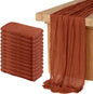 12 Pack Cheesecloth Table Runner, Runner Gauze Boho Wedding Decor Romantic Table Runner for Wedding Birthday Party(35" x 118") (Terracotta)