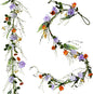 2PCS Artificial Daisy Garland, 6FT Faux Flower Hanging Vine, Purple Flowers Ivy, Spring Garland with Eucalyptus Boston Fern Vine for Sign Board Party Home Decor