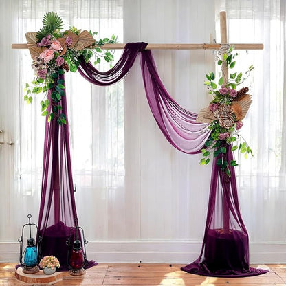 MDS Halloween Chiffon Draping Fabric - 1 Panel, 30" Wide x 75ft Long - Sheer Spooky Arbor & Canopy Drapery for Haunted House Backdrops, Party Ceilings, DIY Costumes & Themed Events - Eggplant