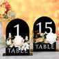 Table Number 1-15 for Wedding Reception Arch Acrylic Wedding Table Number with Flower Trough 5" x 7" Mirrored Rustic Centerpiece for Reception Bridal Shower Party Catering Banquet(Black)