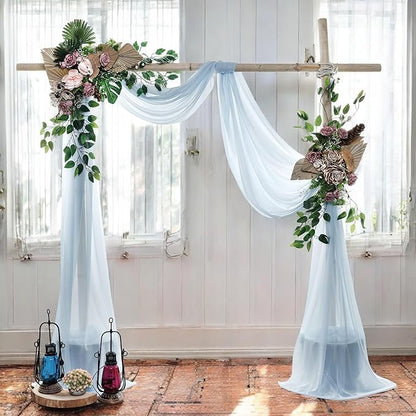 MDS Halloween Chiffon Draping Fabric - 2 Panel, 30" Wide x 50ft Long - Sheer Spooky Arbor & Canopy Drapery for Haunted House Backdrops, Party Ceilings, DIY Costumes & Themed Events - Baby Blue
