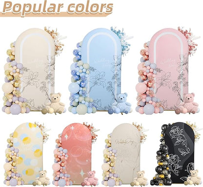 Wedding Arch Cover 7.2FT Spandex Arch Backdrop Cover Stretchy Backdrop for Wedding Birthday Party Decoration Baby Shower