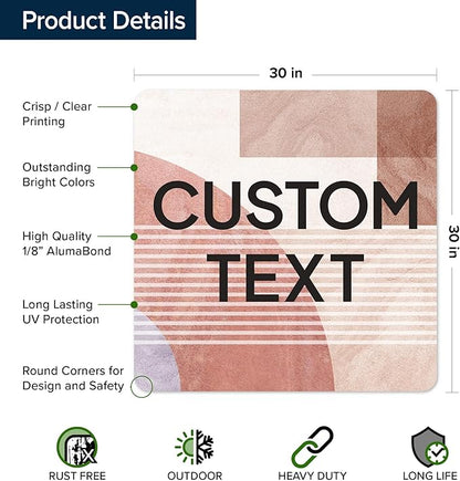 Custom Sign, Custom Street Sign, 11 Font Colors, 13 Font Styles, 4 Hole Options, 22 Sizes, 30x30 Inches, Rust Free DiBound, Fade Resistant, Made in USA by My Sign Center (Mid-Century Modern 1)