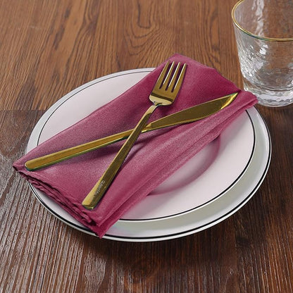 Cloth Napkins 20x20 inch Washable Polyester Dinner Napkins Soft Table Napkins for Wedding Party Dining Banquet(Burgundy,50PCS)