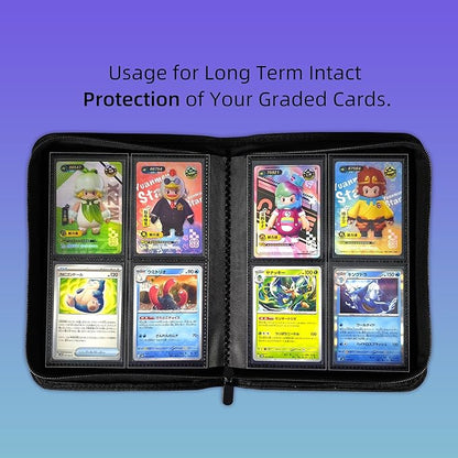 4 Pockets Premium Card Binder 160 Cards Trading Card Binders No Ring Card Storage Display Album(4 Pocket 160 Card Slot,Blue)