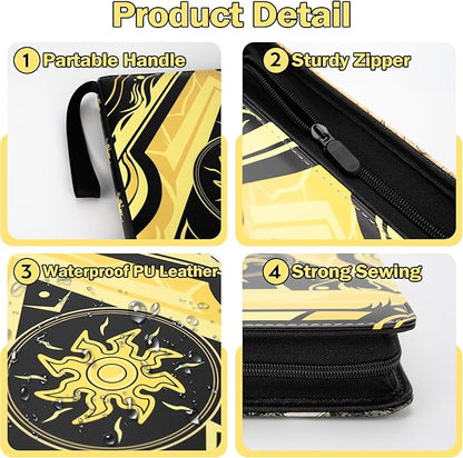 9 Pocket Card Binder for MTG/YGO/PTCG/Game Cards, Holds 900 Cards,Premium Card Collector Book for TCG Players,Toys Gifts for Kids(Yellow)