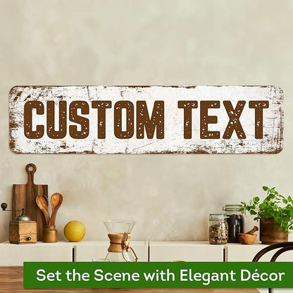 Custom Sign, Custom Street Sign, 11 Font Colors, 13 Font Styles, 4 Hole Options, 22 Sizes, 8x32 Inches, Rust Free DiBound, Fade Resistant, Made in USA by My Sign Center (Rustic)