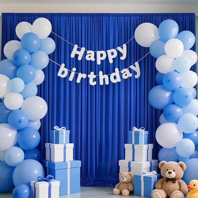 10x10ft Backdrop Curtains for Parties, 2 Panels 5x10ft Photography Backdrop Curtain with Rod Pocket,Backdrop Polyester Background Drapes,Wedding Backdrop Drapes for Birthday Baby Shower Home Decor