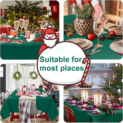 Hiasan Emerald Green Tablecloth for Rectangle Tables - Waterproof Washable Oblong Table Cloth for Dining Kitchen and Outdoor Use, 54 x 80 Inch
