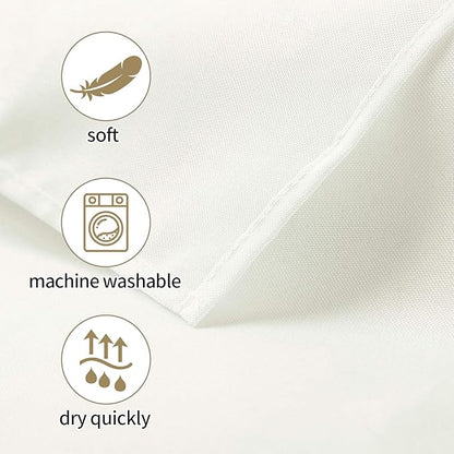 Ascoza 2pack 52x52 Inch Ivory Square in Polyester Fabric Tablecloth for Wedding,Banquet,Restaurant and Parties