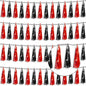 4P Black red Foil Fringe Tassel Banner Garland Metallic Tinsel Streamers Wall Hanging Curtain Backdrop Banner for Parade Floats, 2024 Graduation Decorations, Father's Day Party Decoration