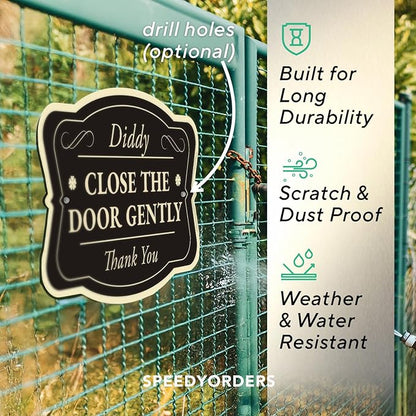 Custom Decorative Outdoor Aluminum Signs, Personalized Driveway Sign, Waterproof, Made In USA - Design 3 Black Charcoal 42x28 In