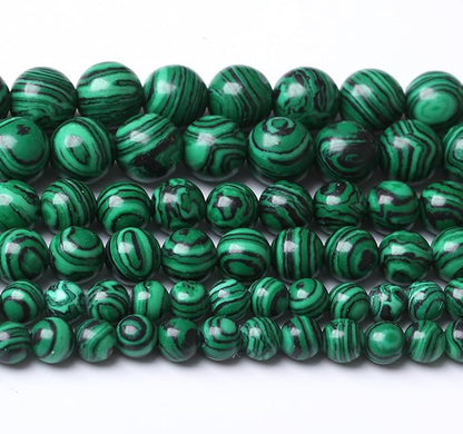 Turquoise Stone Beads Gemstone Round Crystal Energy Jade Beads Stone Beads for Jewelry Making DIY Bracelet Necklace Jewelry Making 1 Strand 15.5inch 60PCS 6MM
