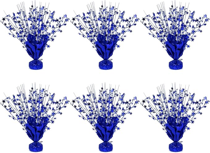 6 Pack Star Table Centerpieces for Party, Birthday Table Decorations for Kids Adults, Party Centerpieces for Tables for Wedding Baby Shower Graduation Holiday Event (Blue)