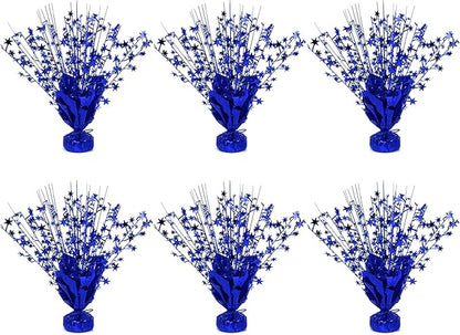 6 Pack Star Table Centerpieces for Party, Birthday Table Decorations for Kids Adults, Party Centerpieces for Tables for Wedding Baby Shower Graduation Holiday Event (Blue)