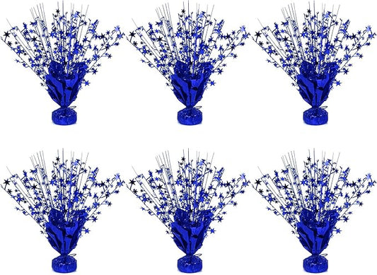 6 Pack Star Table Centerpieces for Party, Birthday Table Decorations for Kids Adults, Party Centerpieces for Tables for Wedding Baby Shower Graduation Holiday Event (Blue)