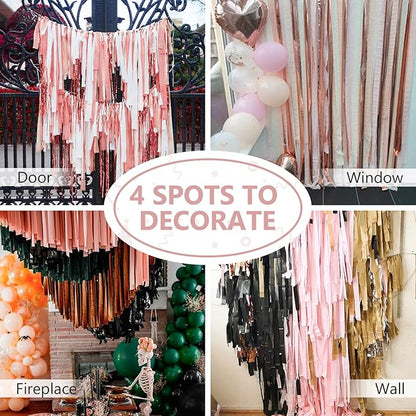 PartyWoo Crepe Paper Streamers 4 Rolls 328ft, Pack of Pink and Rose Gold Crepe Paper for Party Decorations, Wedding Decorations, Birthday Decorations, Baby Shower Decorations (1.8 Inch x 82 Ft/Roll)