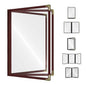 Goodsmart Restaurant Menu Covers – 25 Pack Burgundy 6-View Booklet 8.5" x 14", Side-Loading Vinyl & Plastic Menu Holders, Clear Menu Sleeves, Leather-Style Café Covers with Gold Corners