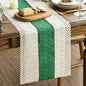 Artoid Mode Dark Green Farmhouse Rustic Table Runner, Seasonal Holiday Hollow Kitchen Dining Table Decoration for Home Party Decor 12x48 Inch