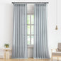 Vision Home Blue Grey Pinch Pleated Semi Sheer Curtains Textured Linen Blended Light Filtering Window Curtains 112 inch for Living Room Bedroom Pinch Pleat Drapes with Hooks 2 Panels 40" Wx112 L