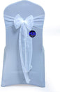 MDS Pack of 50 PCS Organza Chair Sashes Wider Dining Chair Bows Ribbon Tie Back for Wedding Party Birthday Bridal Shower Reception Event Banquet Home Chair Cover Decoration - White