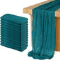 12 Pack Cheesecloth Table Runner, Runner Gauze Boho Wedding Decor Romantic Table Runner for Wedding Birthday Party(35" x 118")(Peacock Blue)