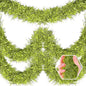 50 Feet Christmas Foil Fringe Banner Metallic Tassle Garland Metallic Backdrop Parade Floats Shiny Hanging Ceiling, Valentine's, Wedding, New Year Party Decorations(2" x 50', Light Green)