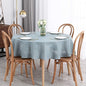 maxmill Lux Faux Linen Tablecloth with Slubby Yarn Textured Weaves Wrinkle Resistant Anti-Shrink Soft Table Cloth for Kitchen Dining Restaurant Tabletop for Event Dinner Round 70 Inch Slate Blue
