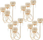 4 Arms Crystal Candelabra Tealight Holder - Tall 15.7 Inch Elegant Centerpiece with Crystal Pendant Bowls & Artistic Metal Stand for Wedding, Dining Table, Home Decor (4, Gold)