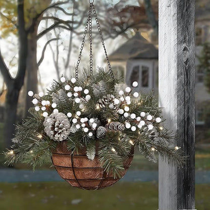 40 Pcs Artificial Berry Stems Branches, Christmas White Faux Holly Berries Picks Ornaments for Christmas Tree Wreath DIY Craft Decorations Holiday Home Decor (40, White)