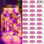 kolpop 30 Pack LED Fairy Lights Battery Operated, 7FT 20 LED Mini Twinkle String Lights Battery Powered Waterproof for Christmas Mason Jars Party (Orange&Purple)