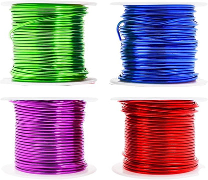 Mandala Crafts 12 Gauge Anodized Aluminum Craft Wire for Jewelry Making - 240 FT Colored Flexible Rainbow Wire - Bendable for Bonsai Armature Crafting Sculpting