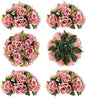 BLOSMON Dusty Pink Flowers Decoration: 6 Pcs Artificial Roses Flowers Balls for Wedding Dinning Table Centerpieces - Fake Silk Kissing Floral Arrangement for Home Party Event