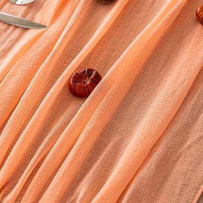 6Pcs Fresh Salmon Cheesecloth Table Runner Gauze 120 Inch 10 FT Boho Cheese Cloth Table Runner for Wedding Baby Shower Bridal Shower Party Sheer Centerpiece Home Decorations