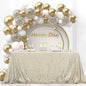 OQSQ Champagne Sequin Tablecloth 50x80 inch, Glitter Drape Table Cloth, Sparkle Sequence Table Overlays for Thanksgiving Day Wedding Birthday Party Baby Bridal Shower