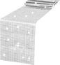 SquarePie Disco Table Runner 1 Pack - Silver Mirror Sequin Glitter Foil Runner for Disco Party Decor Retro 70s 80s Theme, Bachelorette Birthday Dance Decoration 12x108 Inch