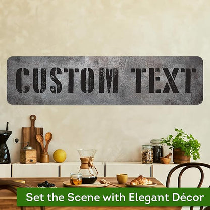 Custom Sign, Custom Street Sign, 11 Font Colors, 13 Font Styles, 4 Hole Options, 22 Sizes, 12x48 Inches, Rust Free DiBound, Fade Resistant, Made in USA by My Sign Center (Grunge Metal)