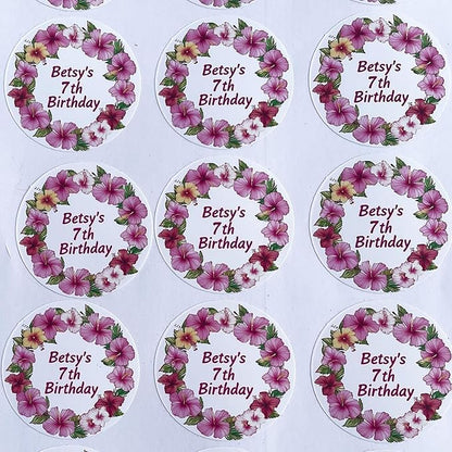 Personalized Custom Stickers Labels for Wedding Favors Birthday, Business Logo Customized Sticker.Waterproof, Fade & Heat Resistant and Cold Resistant. Pack of 100 to 1000. (Wreath 3, 6.5 Inch)