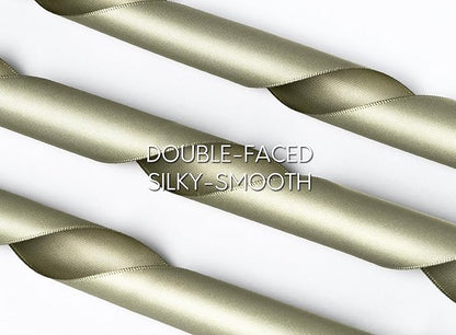 Sage Green Satin Ribbon 1-1/2 Inch x 50 Yards Double-Faced Ribbons for Gift Wrapping Crafts Flower Bouquet Wedding Paper Bows Invitations