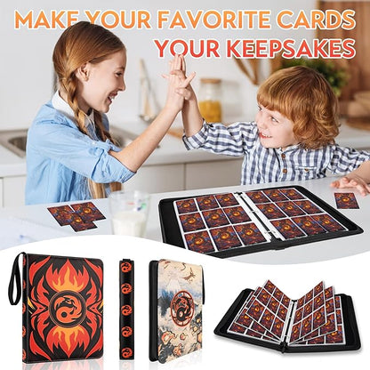 9 Pocket Card Binder for MTG/YGO/PTCG/Game Cards, Holds 900 Cards,Premium Card Collector Book for TCG Players,Toys Gifts for Kids(Red)
