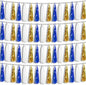 4P Navy-Blue White-Gold Foil Fringe Metallic Tassel-Garland, Tassels Banner Streamers for Parade Floats, Bachelorette, Wedding, Birthday, Halloween, Christmas, Bridal/Baby Shower Party Decorations