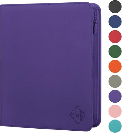 Premium Card Binder 12 Pocket for 720 Pockets Trading Card Binder, PU Zipper Card Collection Album, Sturdy Side-Loading Card Book Holder for MTG, TCG, Game Cards, Sports Cards