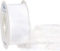 Ribbli White Sheer Organza Ribbon,1-1/2 Inches x Continuous 50 Yard Use for Gift Wrapping,Bouquet Wrapping,Wedding Decoration,All Crafting and Sewing