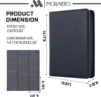 Card Binder 9 Pockets,Trading Card Binder Holds up to 864 Cards with 48 Sleeves,Zipper Card Holder Album Compatible with TCG Card/Game Cards/Sports Card