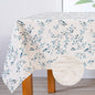 Mysky Home Rectangle Table Cloth 60x120 Inch - Spring Summer Floral Tablecloth, Waterproof Linen Fabric Oblong Table Cloth for Kitchen Dining Tablecloth for 6 Feet Table Blue, Small Blue Flower Design