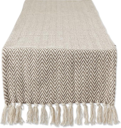 DII Woven Basic Tabletop Collection, Chevron Table Runner, 15x108, Dark Brown